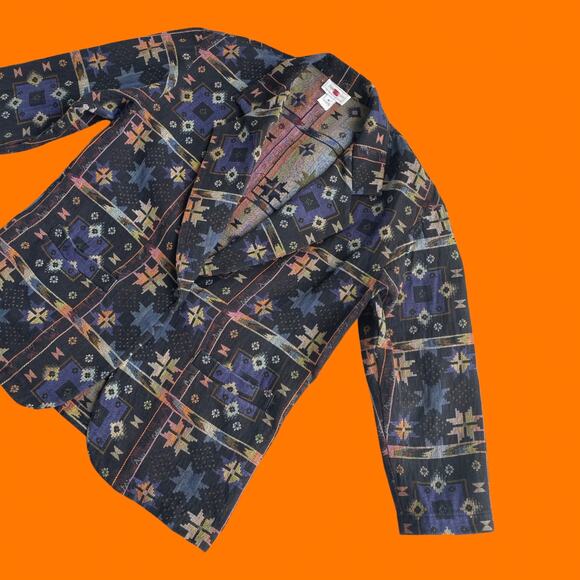 90's vintage southwest aztec tribal oversized blazer Size 4 - Picture 3 of 8